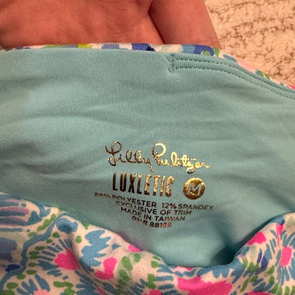 Lilly Pulitzer Luxletic Blue and Pink Leggings - Picture 2 of 2